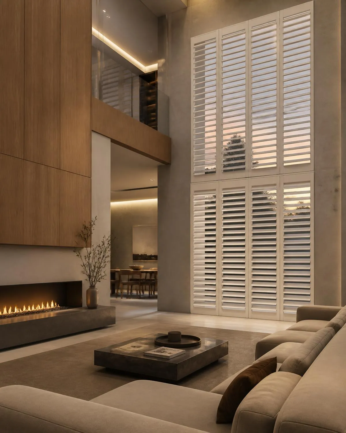 Motorised & Smart Shutters in a residential interior